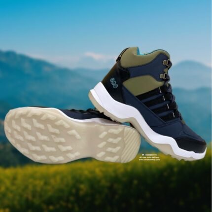 CTR high ankle new arrival Trekking shoes Anti skid Water resistant light weight ( Blue-khaki)