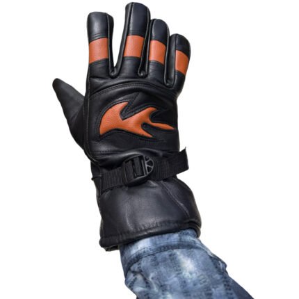 🧤 Premium Leather Winter Riding & Trekking Gloves (Mobile Touch Compatible)