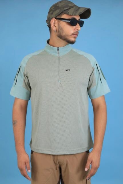 Unisex Outdoor Trekking Half Sleeve Zip-Neck T-Shirt | Quick-Dry • Breathable • Lightweight Active Wear