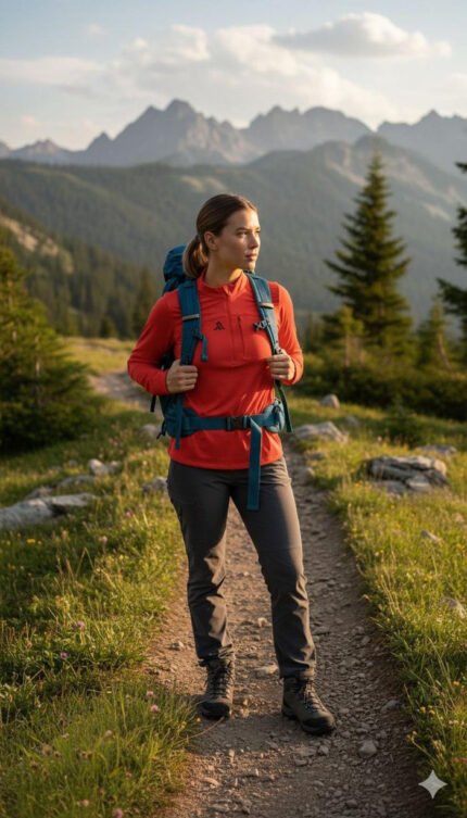 JAG Summit Seeker Series Full Sleeves Tshirt | UPF 50+ Protection | Hiking Tshirt | Trekking Tshirt | Red